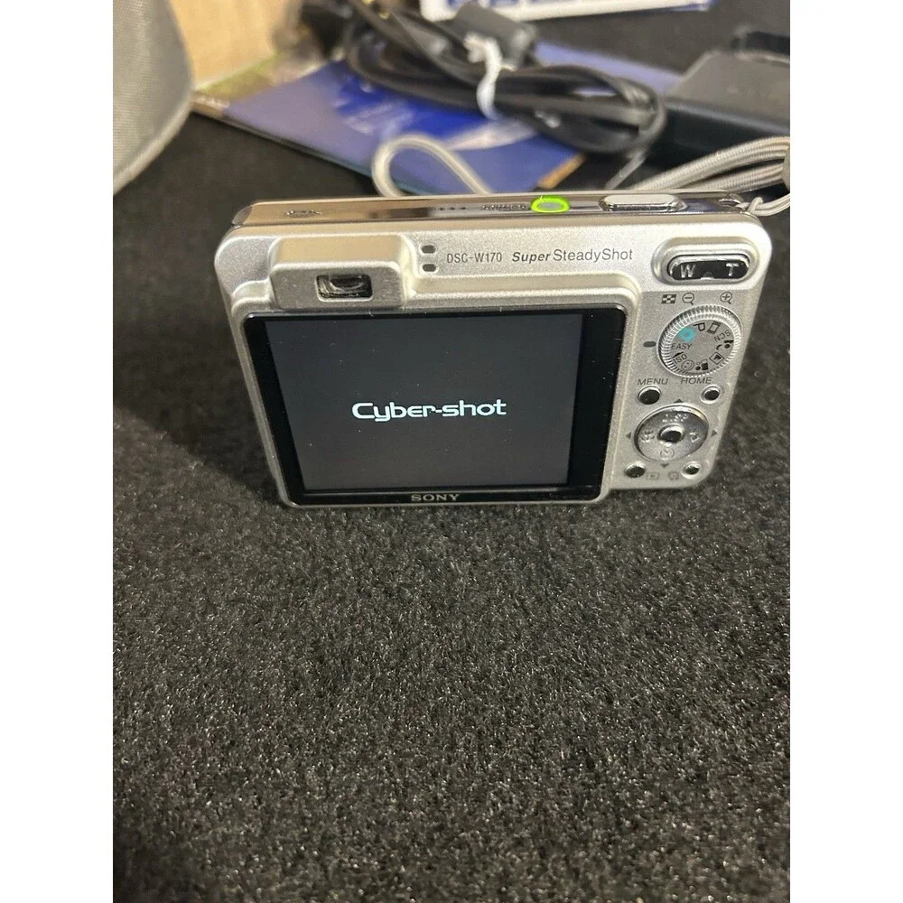 Sony Cybershot DSC-W170 10.1MP Digital Camera-Battery, Charger, Manuals Case B-5
